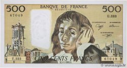 500 Francs PASCAL FRANCE  1991 F.71.46 XF