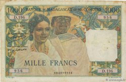 1000 Francs MADAGASCAR  1951 P.048a F