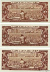 10 Pesos Lot CUBA  1969 P.104a/b/cr  SC+