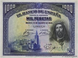 1000 Pesetas SPAIN  1928 P.078a