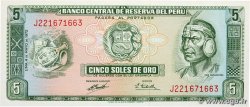 5 Soles de Oro PERU  1972 P.099b