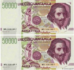 50000 Lire Consécutifs ITALY  1992 P.116c AU-