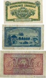 5, 10 et 25 Piastres Lot LIBANO  1948 P.040, P.042 et P.047 MB