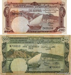 250 et 500 Fils Lot YEMEN DEMOCRATIC REPUBLIC  1965 P.01b et P.02b