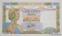 500 Francs LA PAIX FRANKREICH  1940 F.32.11 SS