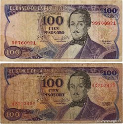 100 Pesos Oro Lot COLOMBIE  1980 P.418c B+