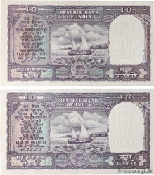 10 Rupees Lot INDE  1962 P.040b SUP+