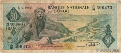 50 Francs RÉPUBLIQUE DÉMOCRATIQUE DU CONGO  1962 P.005a TB