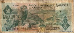 50 Francs DEMOKRATISCHE REPUBLIK KONGO  1962 P.005a S