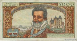 5000 Francs HENRI IV FRANKREICH  1957 F.49.01 fSS