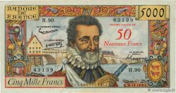 50 NF sur 5000 Francs HENRI IV FRANKREICH  1958 F.54.01 SS