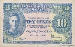 10 Cents MALAYA  1941 P.08 VF