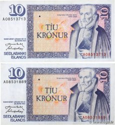 10 Kronur Lot ICELAND  1961 P.48a VF