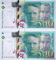 500 Francs PIERRE ET MARIE CURIE Consécutifs FRANCE  1994 F.76.01 UNC-