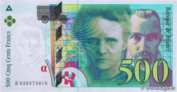 500 Francs PIERRE ET MARIE CURIE FRANCE  1994 F.76.01 UNC-