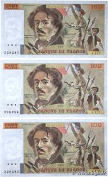 100 Francs DELACROIX modifié Consécutifs FRANCE  1987 F.69.11