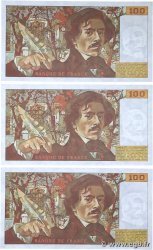 100 Francs DELACROIX modifié Consécutifs FRANCE  1987 F.69.11 SPL+