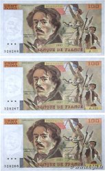 100 Francs DELACROIX modifié Consécutifs FRANCIA  1987 F.69.11 AU+