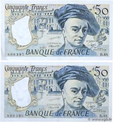 50 Francs QUENTIN DE LA TOUR Consécutifs FRANCE  1987 F.67.13