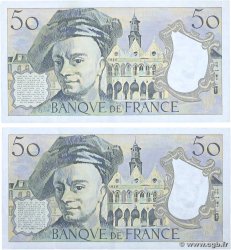 50 Francs QUENTIN DE LA TOUR Consécutifs FRANCE  1987 F.67.13 TTB