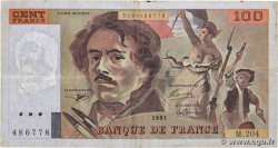 100 Francs DELACROIX imprimé en continu FRANCE  1991 F.69bis.04b