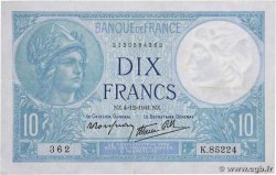 10 Francs MINERVE modifié FRANKREICH  1941 F.07.30 fVZ