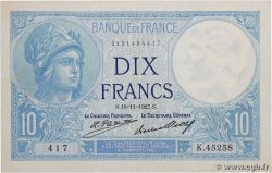 10 Francs MINERVE FRANKREICH  1927 F.06.12a VZ