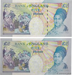 5 Pounds Lot INGLATERRA  2002 P.391b EBC