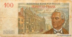 100 Francs BELGIQUE  1952 P.129a TB