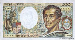 200 Francs MONTESQUIEU FRANCE  1981 F.70.01