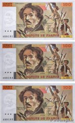 100 Francs DELACROIX modifié Consécutifs FRANCE  1986 F.69.10 SPL