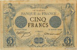 5 Francs NOIR FRANCE  1873 F.01.21 VF-