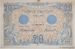 20 Francs BLEU FRANCE  1906 F.10.01 VF