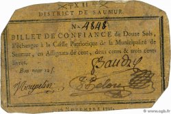 12 Sols FRANCE régionalisme et divers Saumur 1791 Kc.49.036 TB