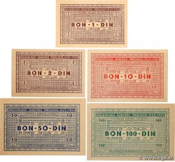 1 à 100 Dinars Lot YUGOSLAVIA Zemun 1951 P.- AU+