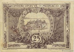 25 Centimes MONACO  1920 P.02b SUP