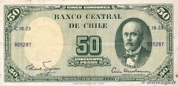 5 Centesimos sur 50 Pesos CHILE  1960 P.126b