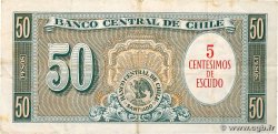 5 Centesimos sur 50 Pesos CHILE  1960 P.126b VF+