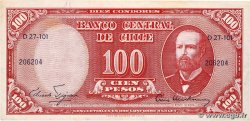 10 Centesimos sur 100 Pesos CHILE  1960 P.127a