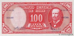 10 Centesimos sur 100 Pesos CHILE  1960 P.127a