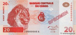 20 Francs Spécimen CONGO, DEMOCRATIQUE REPUBLIC  1997 P.088s