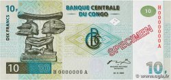 10 Francs Spécimen CONGO, DEMOCRATIQUE REPUBLIC  1997 P.087s