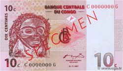 10 Centimes Spécimen CONGO, DEMOCRATIQUE REPUBLIC  1997 P.082s