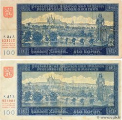 100 Korun Lot BOHEMIA & MORAVIA  1940 P.07a