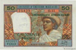 50 Francs - 10 Ariary MADAGASCAR  1969 P.061 AU