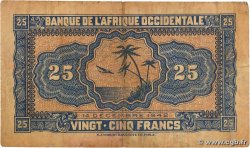 25 Francs FRENCH WEST AFRICA  1942 P.30a q.MB