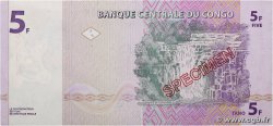 5 Francs Spécimen CONGO, DEMOCRATIQUE REPUBLIC  1997 P.086s AU