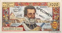 5000 Francs HENRI IV Spécimen FRANCE  1957 F.49.01Spn