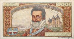 5000 Francs HENRI IV Spécimen FRANKREICH  1957 F.49.01Spn VZ+