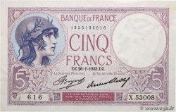 5 Francs FEMME CASQUÉE FRANCIA  1933 F.03.17 q.AU